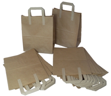 2000 x Medium Brown Kraft Paper SOS Takeaway Food Carrier Bags 8