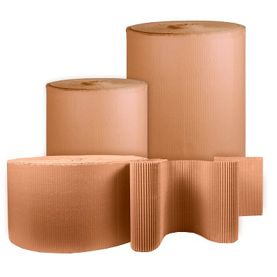 2 x 600mm x 75m Corrugated Cardboard Paper Rolls