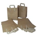 2000 x Medium Brown Kraft Paper SOS Takeaway Food Carrier Bags 8"x4"x10"