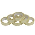 288 x Rolls Clear 1" Tape Cellotape 25mm x 66M