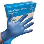 500 x Strong Blue Vinyl Powder Free Disposable Gloves - Large Size