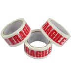 144 x Rolls Of FRAGILE Low Noise Printed Packing Tape 48mm x 66M