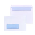 100 x C6 White Window Self Seal Envelopes 114x162mm , 80gsm