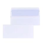 50 x DL White Plain Self Seal Envelopes 110x220mm , 80gsm